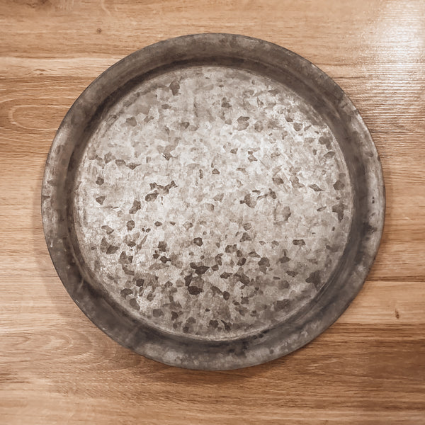 Zinkteller ohne Griff - DekoEule- Onlineshop für Landhausdeko, Deko Landhausstil, Farmhausdeko, Landhausstil Deko