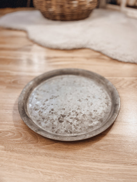 Zinkteller ohne Griff - DekoEule- Onlineshop für Landhausdeko, Deko Landhausstil, Farmhausdeko, Landhausstil Deko