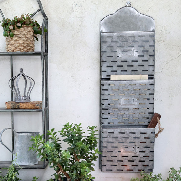 Magazinhalter Zink - DekoEule- Onlineshop für Landhausdeko, Deko Landhausstil, Farmhausdeko, Landhausstil Deko