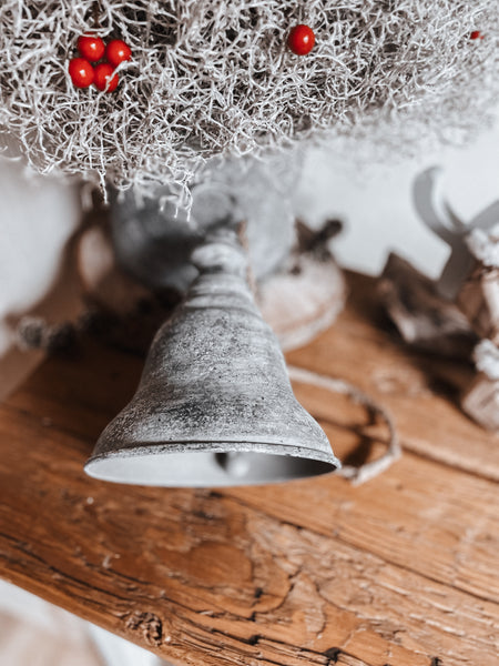 Glocke Silbergrau - DekoEule- Onlineshop für Landhausdeko, Deko Landhausstil, Farmhausdeko, Landhausstil Deko
