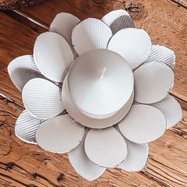 Kerzenhalter Lotusblüte - DekoEule- Onlineshop für Landhausdeko, Deko Landhausstil, Farmhausdeko, Landhausstil Deko