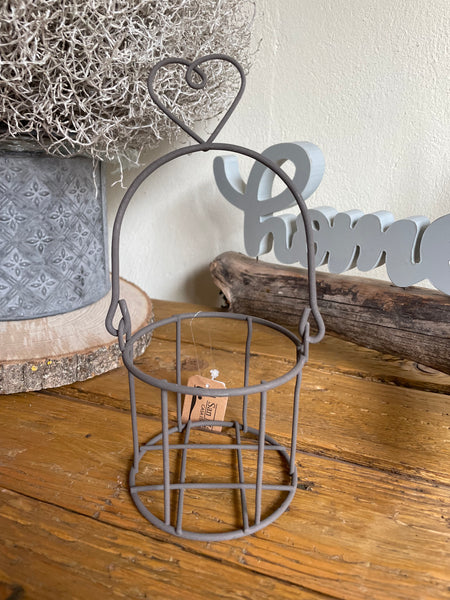 Metallkorb Herz - DekoEule- Onlineshop für Landhausdeko, Deko Landhausstil, Farmhausdeko, Landhausstil Deko