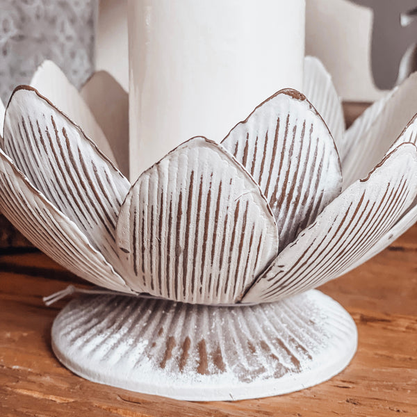 Kerzenhalter Lotusblüte - DekoEule- Onlineshop für Landhausdeko, Deko Landhausstil, Farmhausdeko, Landhausstil Deko
