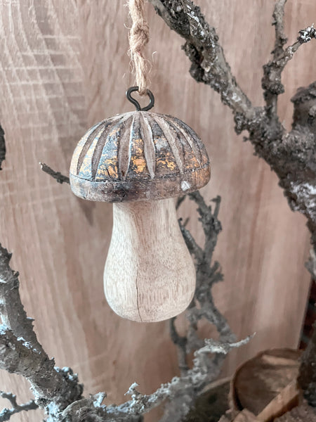 Pilzanhänger aus Holz - DekoEule- Onlineshop für Landhausdeko, Deko Landhausstil, Farmhausdeko, Landhausstil Deko