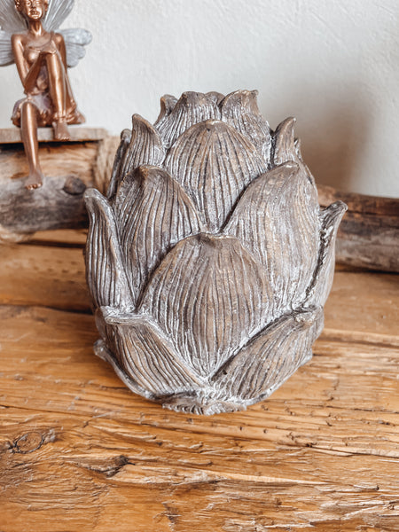 Kerzenhalter Artischocke Natur - DekoEule- Onlineshop für Landhausdeko, Deko Landhausstil, Farmhausdeko, Landhausstil Deko