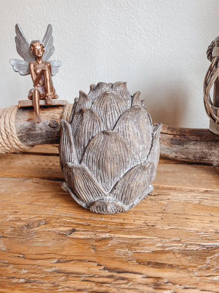Kerzenhalter Artischocke Natur - DekoEule- Onlineshop für Landhausdeko, Deko Landhausstil, Farmhausdeko, Landhausstil Deko