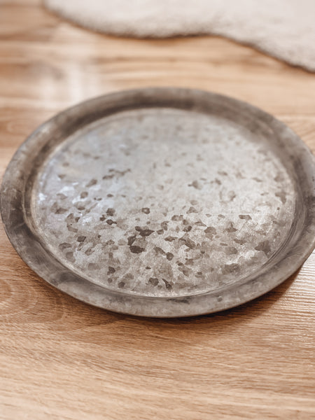 Zinkteller ohne Griff - DekoEule- Onlineshop für Landhausdeko, Deko Landhausstil, Farmhausdeko, Landhausstil Deko