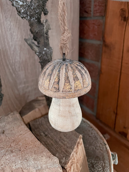 Pilzanhänger aus Holz - DekoEule- Onlineshop für Landhausdeko, Deko Landhausstil, Farmhausdeko, Landhausstil Deko