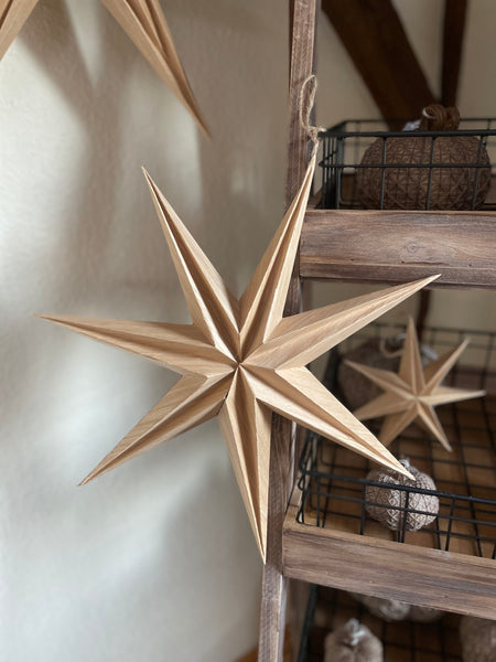 Balsaholz Papierstern nach innen - DekoEule- Onlineshop für Landhausdeko, Deko Landhausstil, Farmhausdeko, Landhausstil Deko