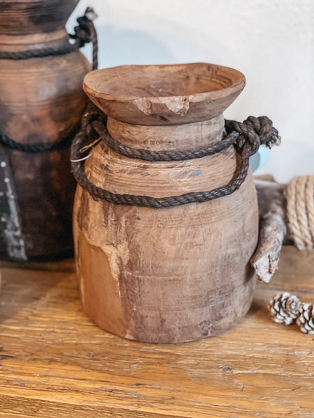 Holzvasen Antik - DekoEule- Onlineshop für Landhausdeko, Deko Landhausstil, Farmhausdeko, Landhausstil Deko