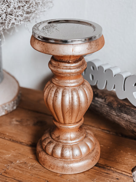 Kerzenhalter Kupfer - DekoEule- Onlineshop für Landhausdeko, Deko Landhausstil, Farmhausdeko, Landhausstil Deko