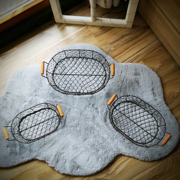 Metallkorb mit festem Holzgriff - DekoEule- Onlineshop für Landhausdeko, Deko Landhausstil, Farmhausdeko, Landhausstil Deko