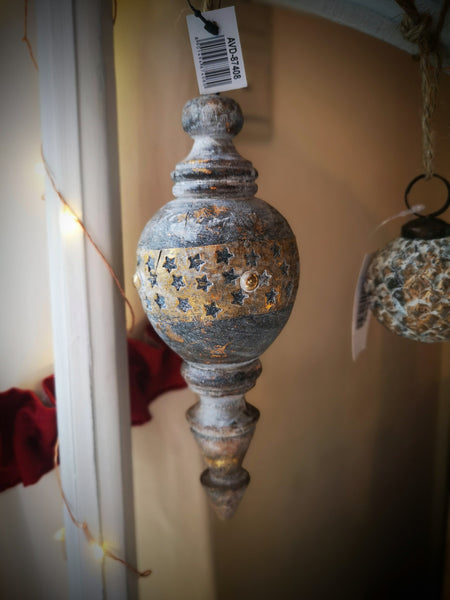 Anhänger Kugelzapfen Holz - DekoEule- Onlineshop für Landhausdeko, Deko Landhausstil, Farmhausdeko, Landhausstil Deko