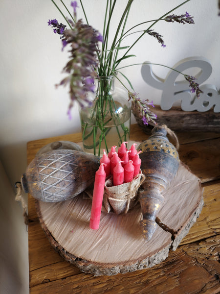 Baumkerze rot - DekoEule- Onlineshop für Landhausdeko, Deko Landhausstil, Farmhausdeko, Landhausstil Deko