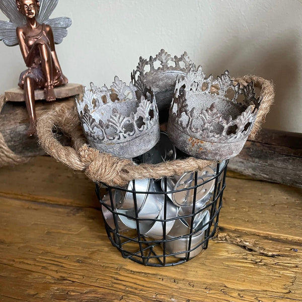 Teelichthalter zum stecken - DekoEule- Onlineshop für Landhausdeko, Deko Landhausstil, Farmhausdeko, Landhausstil Deko