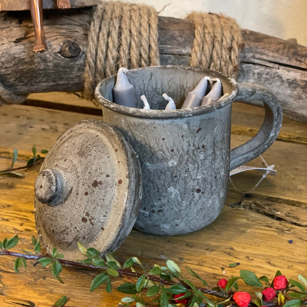 Becher mit Deckel - DekoEule- Onlineshop für Landhausdeko, Deko Landhausstil, Farmhausdeko, Landhausstil Deko