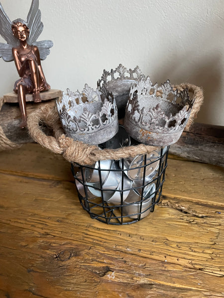 Teelichthalter zum stecken - DekoEule- Onlineshop für Landhausdeko, Deko Landhausstil, Farmhausdeko, Landhausstil Deko