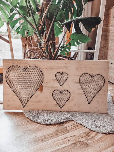 Dekoherzen 4 er Set - DekoEule- Onlineshop für Landhausdeko, Deko Landhausstil, Farmhausdeko, Landhausstil Deko