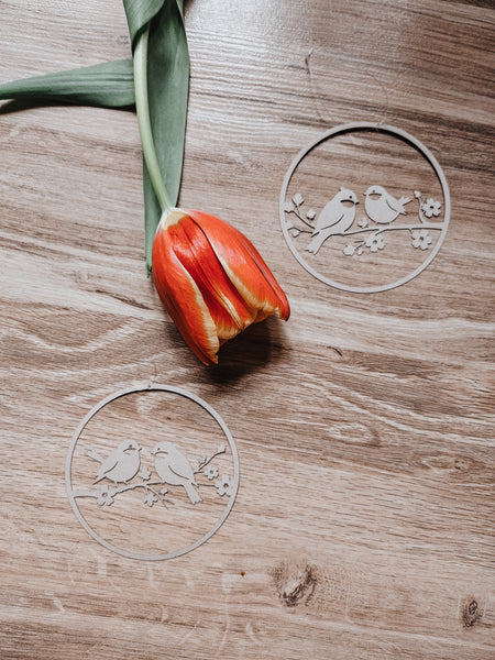 Papierschnitt Vögel auf Ästen natürlich - DekoEule- Onlineshop für Landhausdeko, Deko Landhausstil, Farmhausdeko, Landhausstil Deko