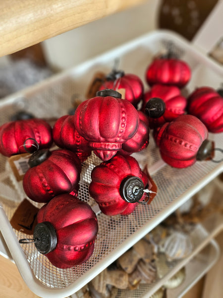 Weihnachtsbaumkugel Zapfen klein -rot- - DekoEule- Onlineshop für Landhausdeko, Deko Landhausstil, Farmhausdeko, Landhausstil Deko