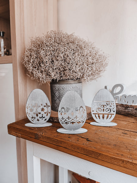 Ostereier mit Muster - DekoEule- Onlineshop für Landhausdeko, Deko Landhausstil, Farmhausdeko, Landhausstil Deko