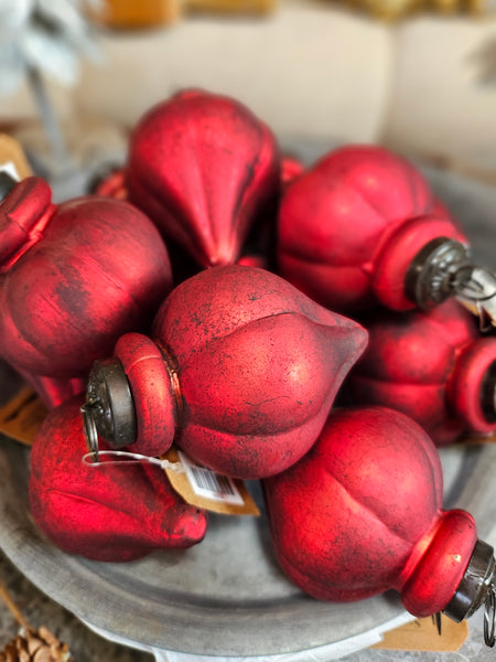 Weihnachtsbaumkugel in Zapfenform -rot- - DekoEule- Onlineshop für Landhausdeko, Deko Landhausstil, Farmhausdeko, Landhausstil Deko