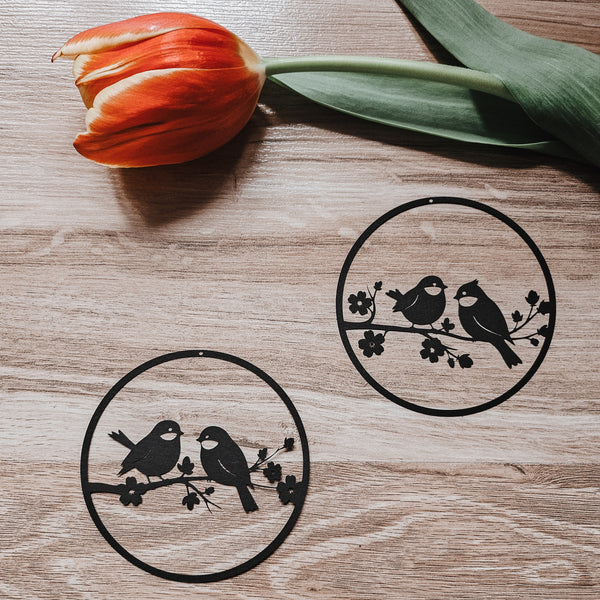 Papierschnitt Vögel auf Ast schwarz - DekoEule- Onlineshop für Landhausdeko, Deko Landhausstil, Farmhausdeko, Landhausstil Deko