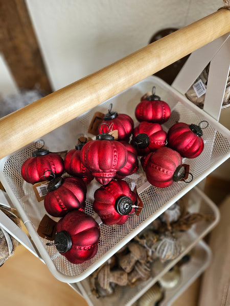 Weihnachtsbaumkugel Zapfen klein -rot- - DekoEule- Onlineshop für Landhausdeko, Deko Landhausstil, Farmhausdeko, Landhausstil Deko