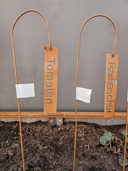 Gemüsestecker Rost - DekoEule- Onlineshop für Landhausdeko, Deko Landhausstil, Farmhausdeko, Landhausstil Deko