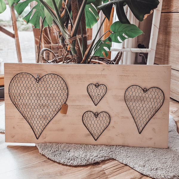 Dekoherzen 4 er Set - DekoEule- Onlineshop für Landhausdeko, Deko Landhausstil, Farmhausdeko, Landhausstil Deko