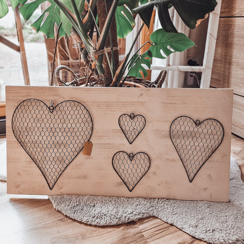 Dekoherzen 4 er Set - DekoEule- Onlineshop für Landhausdeko, Deko Landhausstil, Farmhausdeko, Landhausstil Deko
