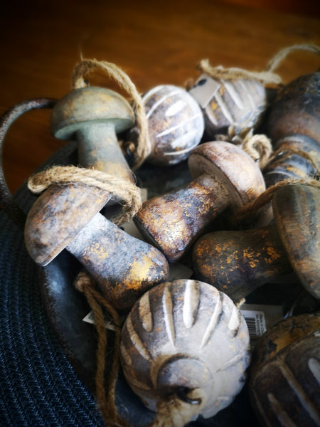 Pilzanhänger Holz, Anhänger Pilz - DekoEule- Onlineshop für Landhausdeko, Deko Landhausstil, Farmhausdeko, Landhausstil Deko