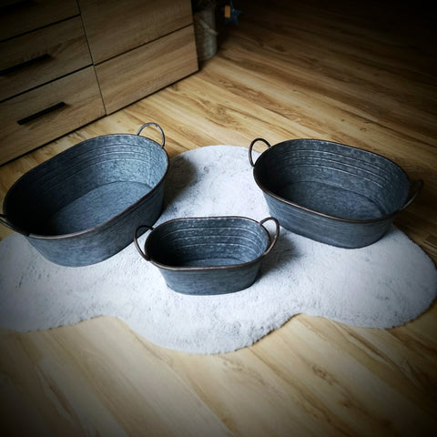 Zinkwanne, Metallwanne - DekoEule- Onlineshop für Landhausdeko, Deko Landhausstil, Farmhausdeko, Landhausstil Deko