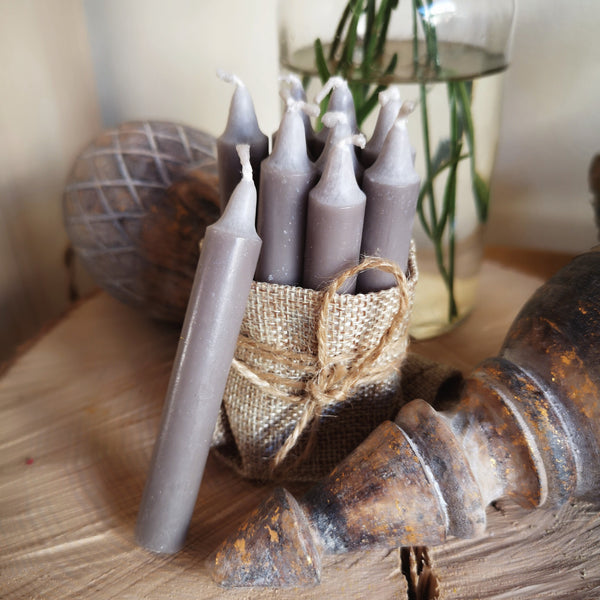 Baumkerze steingrau - DekoEule- Onlineshop für Landhausdeko, Deko Landhausstil, Farmhausdeko, Landhausstil Deko