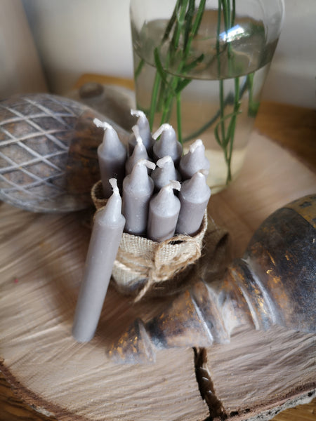 Baumkerze steingrau - DekoEule- Onlineshop für Landhausdeko, Deko Landhausstil, Farmhausdeko, Landhausstil Deko