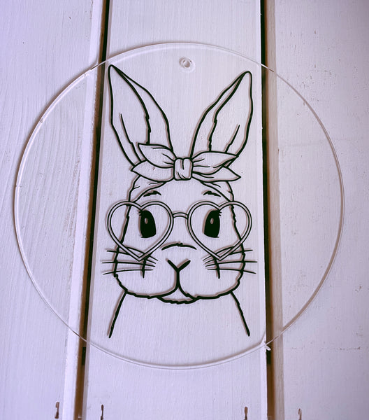 Scheibe mit Hase - DekoEule- Onlineshop für Landhausdeko, Deko Landhausstil, Farmhausdeko, Landhausstil Deko