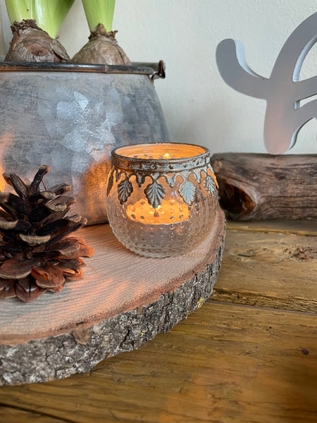 Teelicht Antikbeschlag - DekoEule- Onlineshop für Landhausdeko, Deko Landhausstil, Farmhausdeko, Landhausstil Deko