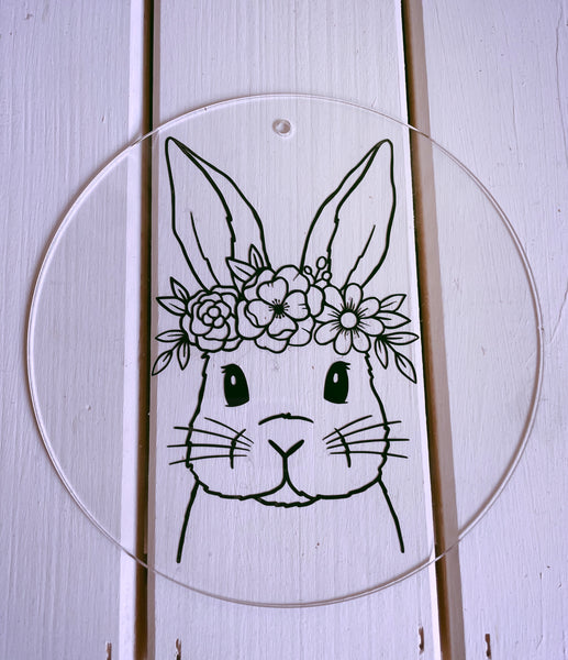 Scheibe mit Hase - DekoEule- Onlineshop für Landhausdeko, Deko Landhausstil, Farmhausdeko, Landhausstil Deko