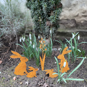 Osterstecker Hasenfamilie - DekoEule- Onlineshop für Landhausdeko, Deko Landhausstil, Farmhausdeko, Landhausstil Deko